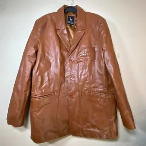 hElium Tan Leather Coat/Jacket Size Men's Size Large. - Picture 1 of 7