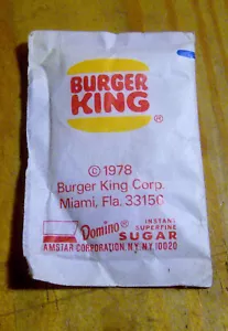 RAR Vintage 70er BURGER KING Zuckerdose ALT FAST FOOD Restaurant Ephemera - Bild 1 von 2