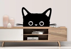 Peeking Cat - Inspired Design Home Cute Pet Decor Wall Art Decal Vinyl Sticker - Picture 1 of 7