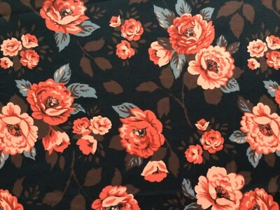 100cm x 100cm Square IKEA Backvicker Rose on Navy Lightweight cotton fabric new - Image 1 of 4