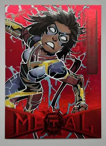 2021 Marvel Spider-Man Metal Universe #59 MS. MARVEL RED PMG #049/100 GEMME - Foto 1 di 2