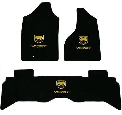 Lloyd Mats VELOURTEX 3 件套垫子 2005 - 2006 道奇 SRT-10 Viper 卡车 * 黄色标志 — 第 1/3 张图片