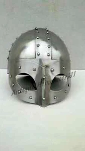 Medieval Viking Mask Crusader Norman Steel Helmet Gift LARP Display Halloween - Picture 1 of 4
