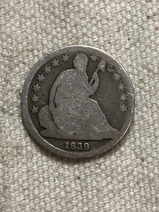 1839-O Seated Liberty Silver Dime Early Rare Date New Orleans Low Grade - Picture 1 of 4