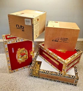 Lote 5 Cajas de Puros Madera Arturo Fuente 2 Romeo Y Julieta Robusto 2 Nub Slide Top - Imagen 1 de 12