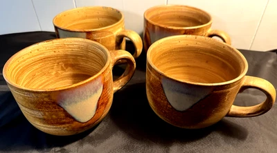 Sango SPLASH Jumbo 24 oz. Taza #4951 Esmalte por Goteo Marrón, Juego de 4 Foto 1 de 4