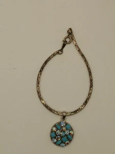 Armband Türkis und Silber mit Strass - Bild 1 von 2