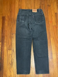 Vintage Levi's 550 Jeans Mens 34x32 Black Made In USA Baggy Loose Fit 90s Denim - Picture 1 of 7