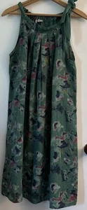 Bellambra Italy Linen Med Floral Watercolor Dress Summer Beach Vacation Coastal - Picture 1 of 6