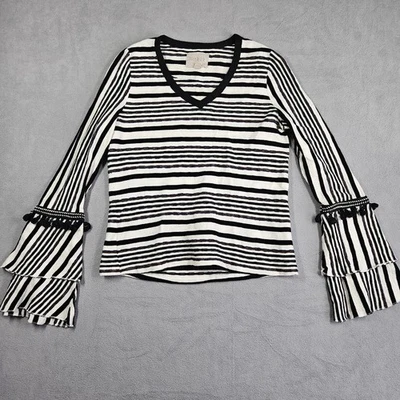 Blusa Anthropologie Moon River Mujer XS Manga Campana Top Borlas Boho Hippie Y2K Foto 1 de 4