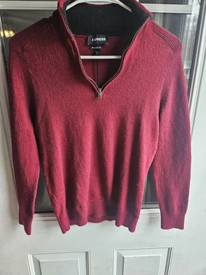 Pullover Express Talla Xs Mezcla Lana Merino Cuello Simulado Cuarto Cremallera Foto 1 de 3