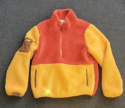 Pullover M Stoic Sherpa 1/2 Cremallera Dorado y Naranja Pila Alta Vellón y Malla 3 Bolsillos Foto 1 de 4