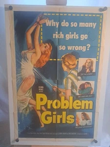 Póster original de la película Problem Girls 1953 plegado 27x41 1sh  - Imagen 1 de 24