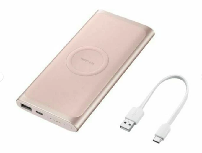 🔥 Banco de alimentación portátil cargador inalámbrico Samsung 10.000 mAh rosa EB-U1200 🔥 Foto 1 de 1