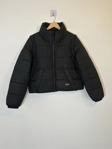 Barbour International Webber Convertible Puffer Jacket Black UK 14 - Picture 1 of 15