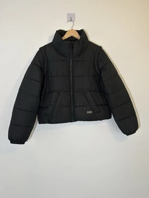 Barbour International Webber Convertible Puffer Jacket Black UK 14 - Image 1 of 4