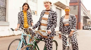 NUEVO Traje Chaqueta Blazer Wildfang Floral Negro Rosa Talla XXL Satinado Nuevo sin Etiquetas - Imagen 1 de 8