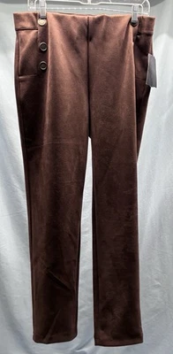Pantalones para mujer Tommy Hilfiger L marrón imitación gamuza detalles botones nuevos con etiquetas  Foto 1 de 4