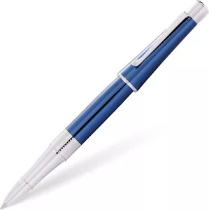 Cross Beverly Translucent Cobalt Blue Lacquer Medium Black Rollerball Pen - Picture 1 of 3