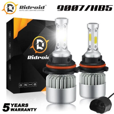 9007 HB5 COB LED kit de conversão de lâmpadas de faróis feixe alto baixo 6000K super branco - Imagem 1 de 4