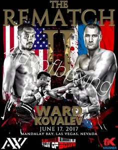 Andre Ward vs Sergey Krusher Kovalev rematch 4LUVofBOXING poster Boxing new art - Picture 1 of 5