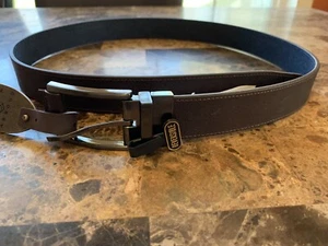 Joseph Abboud Wendegürtel Herren Gr. 36 braun italienisches Leder & dunkler Denim Neu mit Etikett - Bild 1 von 14