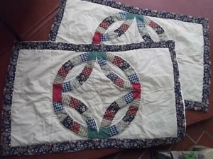 lot 2 patchwork pair set king pillow sham cotton Kohls Home Classic 20x36 MINT - Picture 1 of 4