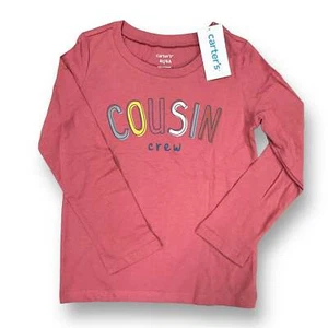 ¡NUEVO! Camisa de manga larga Carter's talla 4T Blush Cousin Crew para niñas - Imagen 1 de 1