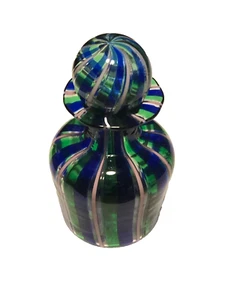 Wunderschöner Vintage Murano Valentina Swirled Art Glas Parfüm Flakon mit Stopfen - Bild 1 von 11