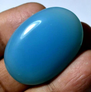  51.55 Ct Natural Aqua Chalcedony Untreated Semiprecious Cabochon Gem - Picture 1 of 3