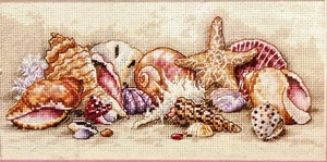 Seashell Treasures Dimensioni Collezione Oro Punto Croce 8""x4"" Senza Cornice NUOVO - Foto 1 di 5