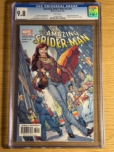 Amazing Spider-Man 51 v2 CGC 9.8 J. Scott Campbell Spider-Man 492 Marvel 2003 Mondiali - Foto 1 di 2