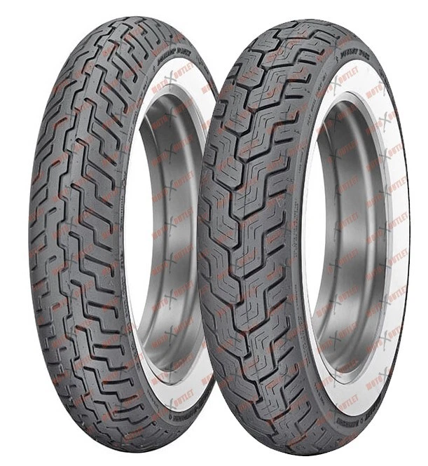 Dunlop D402 White Wall Front MT90B16 Rear MU85B16 Tire Set Motorcycle Tires Foto 1 de 4