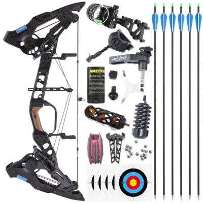 Archery Steel Ball Dual-use Compound Bow 21.5-60lbs Adjustable Shooting 330FPS - Image 1 of 4