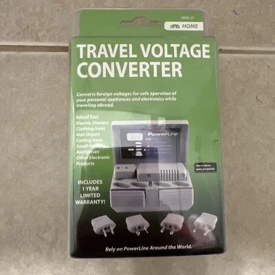 Power Line Global Travel Converter with Adapters 220V to 110V Europe Africa - Image 1 of 4