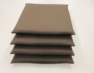 4x Sitzkissen Stuhl kissen Auflage Geotextil Optik Antirutsch 35x35x3 cm braun - Bild 1 von 6
