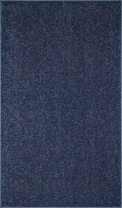 Ambient Pet Friendly Solid Color Area Rugs Petrol Blue