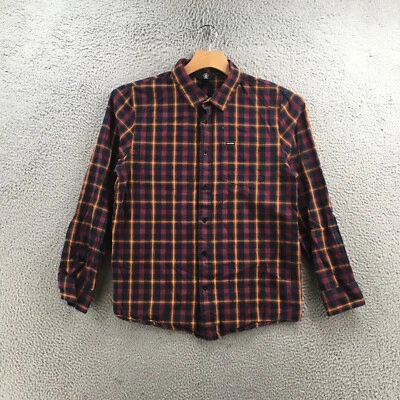 Volcom Button Up Shirt Mens M Multi Plaid Cotton Long Sleeve Collared Pocket - Image 1 of 4