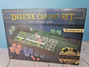 Game Gallery Deluxe Casino Set - Craps, Blackjack, Poker Brand New Sealed! - Picture 1 of 8