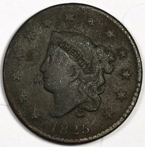 1825 Large Cent.  VG.   187949 Cover