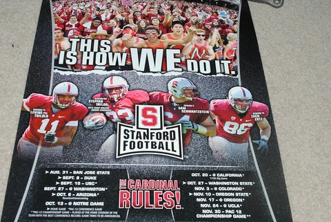 STANFORD CARDINAL 2012 FOOTBALL SCHEDULE POSTER - ZACH ERTZ Cover