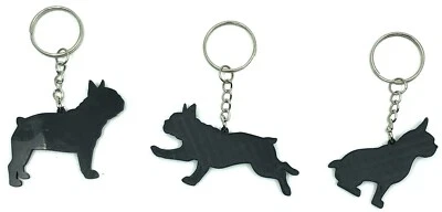 Bulldog Francés Llavero Perro Silueta Sentarse Soporte Correr Flexible Cremallera Tirar Cachorro Foto 1 de 4