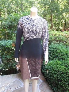 PRABAL GURUNG Long Sleeve Printed Sheath Dress NEW WITH TAGS Sz 8 $1295 - Picture 1 of 7