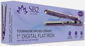 SB2 By Sutra Tourmaline Infused Ceramic 1" Digital Flat Iron straightener-Purple - Picture 1 of 6