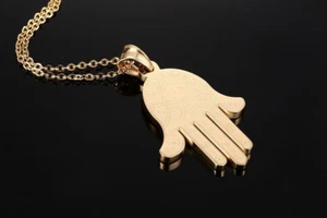 Große Hamsa Hand von Fatima Böser Blick Spiritueller Schutz 50 cm Herren Kette Halskette - Bild 1 von 14