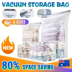 STRONG VACUUM STORAGE SPACE SAVING BAGS VAC BAG SPACE SAVER VACCUM VACUM BAG AU - Picture 1 of 18