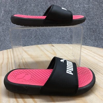 Sandalias Puma Niños 11 Niñas Cool Cat 2.0 BX Informales Sin Cordones Planas Deslizables Negro Rosa Foto 1 de 4