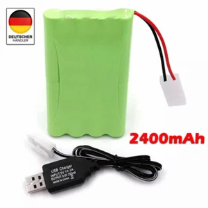 9,6V NiMH Akku 2400mAh Pack Tamiya Stecker mit USB-Ladegerät für RC Auto Drone - Bild 1 von 14