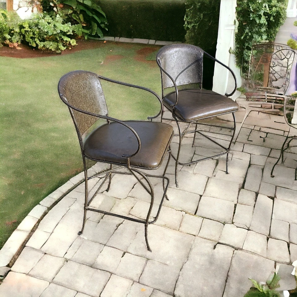 Vintage 1960s Hand-Forged Sculptural Chairs Rustic Iron Accent Chair - 2 Avail - Image 1 of 4