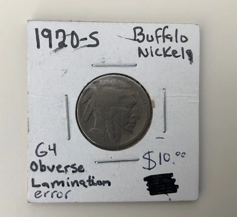 1920-S United States Buffalo Nickel 5c (Obverse Lamination Error) Cover
